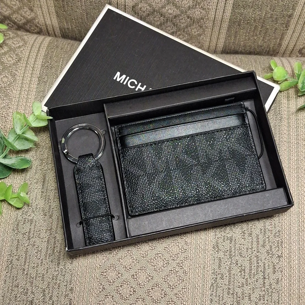 Michael Kors Signature Card Case & Keychain Box Set